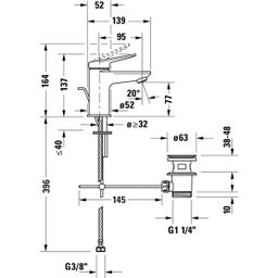 Duravit Wave Umývadlová batéria s výpustou, MinusFlow, chróm WA1012001010 - galéria #3