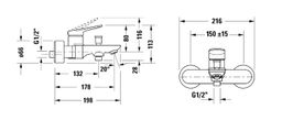 Duravit Wave Vaňová batéria, chróm WA5230000010 - galéria #2