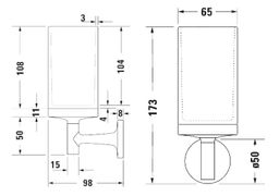 Duravit Starck T Držiak na zubnú kefku a pastu, matné sklo/kartáčovaná oceľ 0099317000 - galéria #1