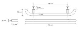 Bemeta Help Dverové madlo 700 mm, biele 301553014 - galéria #1