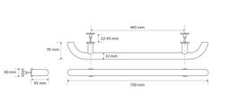 Bemeta Help Dverové madlo 700 mm, čierne 301553010 - galéria #1