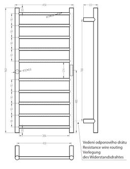Bemeta Laderra 704151040  Elektrický sušiak na uteráky 45x96 cm, čierny - galéria #1