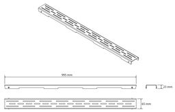 Bemeta Line Rošt pre žľab 100 cm, nerezová oceľ 254657465 - galéria #1