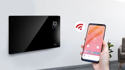 Elíz GHT20B-WIFI prenosný/nástenný konvektor, sklo čierne - galéria #1