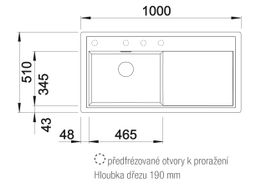 Granitový drez Blanco Zenar XL 6 S s odtokom vpravo s excentrickým ovládaním, 100x51cm, antracit 523994 - galéria #1