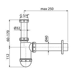 Alcadrain Umývadlový sifón 5/4"40, bez odtoku A43 - galéria #1