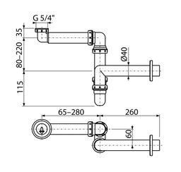 Alcadrain Umývadlový sifón 5/4", úspora miesta A434 - galéria #1
