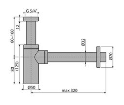 Alcadrain Umývadlový sifónu 5/4", bez výtoku, chróm A400 - galéria #1