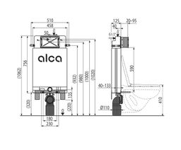 Alcadrain Nástenný modul Alcamodul AM100/1000 - galéria #1