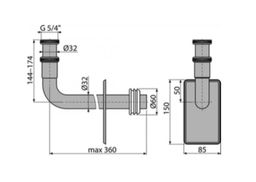 Alcadrain Kovové koleno DN32, 5/4" matica A438 - galéria #1