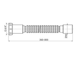 Alcadrain Flexi pripojenie 6/4"×40 mm, plast A791 - galéria #1