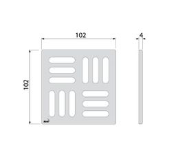 Alcadrain Dizajnová mriežka 102x102 mm, nerezová oceľ MPV001 - galéria #1