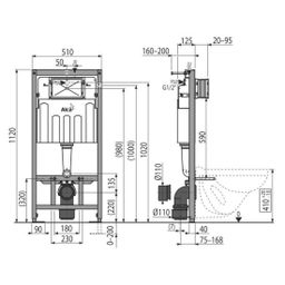 Alcadrain Set modul, ovládacie tlačidlo, WC Rimless a doska KMPLALCAEBS2 - galéria #2