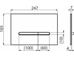 Alcadrain Flat Ray Ovládacie tlačidlo, čierne sklo RAY-GL1204 - galéria #1