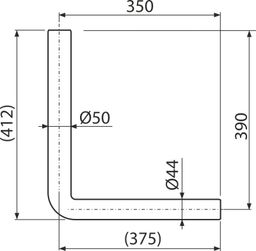 Alcadrain Spojovacie koleno 39 cm DN44/50, biele A951-390 - galéria #1