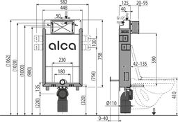Alcadrain Sada modul na stenu, Geberit WC, sedadlo a tlačidlá M576, biela mat KAE110 - galéria #2