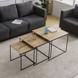 Autronic Fado AF-3008OAK Konferenčný stolík 60x60 cm, divoký dub - galéria #2