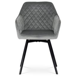 Autronic Jazz DCH-425GREY4 Jedálenská stolička, zamat matný, sivá - galéria #1