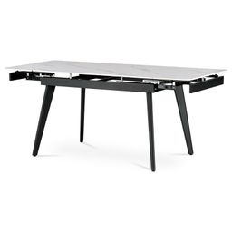 Autronic Fusion  HT-405MWT Jídelní stůl rozkládací 120-180x80 cm, keramika, bílá - galéria #2