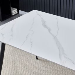 Autronic Fusion  HT-406MWT Jídelní stůl 160x90cm, slinutá keramika, bílá - galéria #4