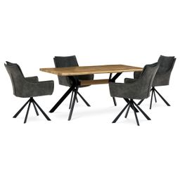 Autronic Twist HT-863OAK Jídelní stůl 160x90cm, dub - galéria #3