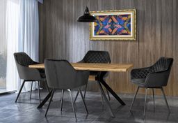 Autronic Twist HT-863OAK Jídelní stůl 160x90cm, dub - galéria #1