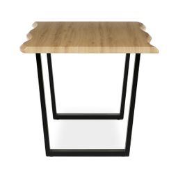 Autronic Fado HT-F4216 OAK Stůl 160x90x75 cm, MDF,divoký dub, kov nohy tvar U, černý mat lak - galéria #3