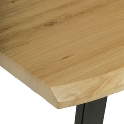 Autronic Fado HT-F4216 OAK Stůl 160x90x75 cm, MDF,divoký dub, kov nohy tvar U, černý mat lak - galéria #5