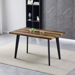 Autronic Ethereal HT-F4413 OLW Stůl 130x80x75 cm, MDF,staré dřevo, kov, černý lak - galéria #1