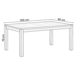 Autronic Country DS-H160DUB Jedálenský stôl 160x90cm, masívne drevo, prírodný - galéria #13