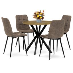 Autronic Twist HT-F4108OAK Okrúhly jedálenský stôl 80x80 cm, divoký dub - galéria #1