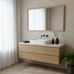 Autronic AZR-B044 NAT Nástenné zrkadlo, 90x60 cm, prírodný bambus - galéria #1