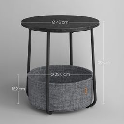 Autronic Fado AKF-E1023BK Odkladací stolík 45x45 cm, čierna - galéria #5