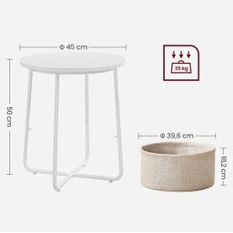 Autronic Fado AKF-E1023WT Konferenčný stolík 45x45 cm, biela - galéria #5