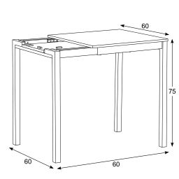 Autronic Minimal GDT-206 OAK Rozkladací jedálenský stôl 60–90 × 60 cm, dub - galéria #7