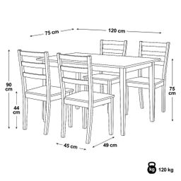 Autronic Country VESPAOAK Jedálenský set 120x75 cm, masív, prírodný - galéria #8