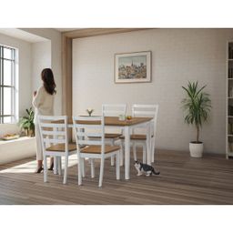 Autronic Country VESPAOAK Jedálenský set 120x75 cm, masív, prírodný - galéria #1