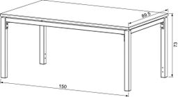 Autronic Minimal AZT-S1215CRM Záhradný stôl 150x89 cm, kov, béžová - galéria #8