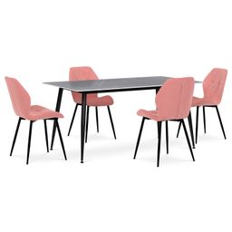 Autronic HT-406MGREY Jedálenský stôl 160x90x76 cm, spekaný kameň, imitácia mramoru - galéria #6