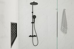 kielle Sprchová súprava Oudee s termostatom, 260 mm, 3 trysky, matná čierna 20602014 - galéria #1