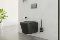 kielle Arkas Závesné WC so sedadlom SoftClose, Rimless, matná čierna 30111040 - galéria #1