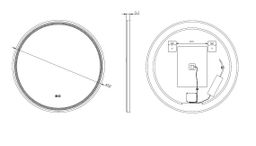 kielle Idolio Zrkadlo s LED osvetlením a vyhrievaním, priemer 80 cm, chróm 50324003 - galéria #1