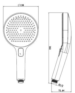 kielle Oudee Ručná sprcha, 3 prúdy, EcoSpare, gun metal/čierna 20402013E - galéria #1