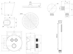 kielle Oudee Sprchový set s termostatickou batériou pod omietku, EcoSpare, čierna matná 20602SPT84 - galéria #5