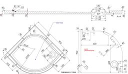 EBS Aria Štvrťkruhová vaňa 90x90, liata, rádius 550 - galéria #2