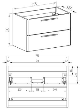 EBS Urban Skříňka s umyvadlem 81cm, dub Halifax/madlo chrom URBAN80DHCR - galéria #4