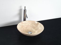 Sapho Block 1 Kamenná umývadlová misa, priemer 40 x 12 cm, béžová 2401-01 - galéria #2