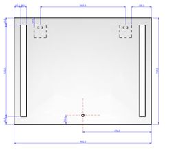 EBS Lumina Zrkadlo 90x70 cm, LED osvetlenie, s vypínačom - galéria #3