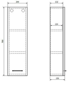 EBS K-Plus Horná skrinka 20x70 cm, biela - galéria #1