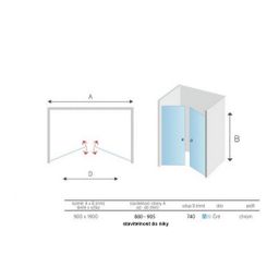 EBS Star Sprchové dvere 90 cm chróm - galéria #1